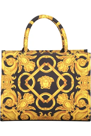 VERSACE Tote Bags, female, , ONE SIZE, Jacquard motif canvas tote bag