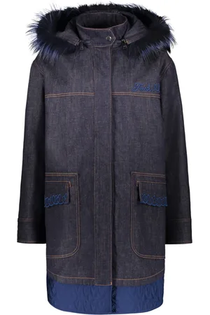 Fendi Parkas, female, , S, Denim Jacket with Fox Fur Trim