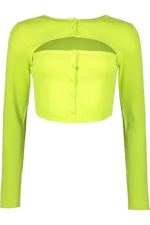 Dsquared2 Long Sleeve Tops, female, , M, Ribbed Crop Top with Front Cut-Out