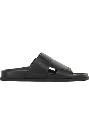 VALENTINO GARAVANI Sliders, male, , 6 UK, Logo Detail Leather Slides