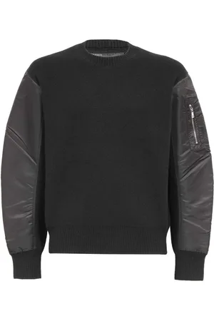 Neil Barrett Sweatshirts, male, , L, Wool Jumper with Zipped Pocket