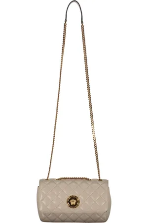 VERSACE Cross Body Bags, female, , ONE SIZE, Quilted Leather Crossbody Bag with Chain