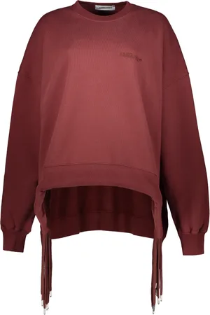 AMBUSH Ribbed Cotton Sweatshirt with Asymmetric Hem
