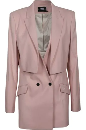 Karl Lagerfeld Blazers, female, , L, Contrasting Button Blazer