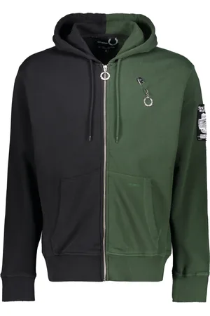Fred Perry Contrast Full Zip Hoodie with Destroyed Effect