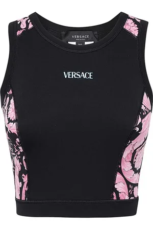 VERSACE Stylish Crop Top with Logo Print