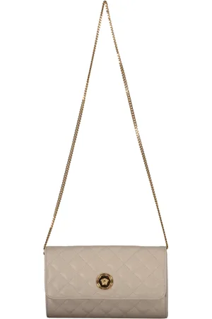 VERSACE Cross Body Bags, female, , ONE SIZE, Quilted Leather Clutch with Chain Strap