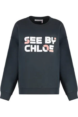 See by Chloé Sweatshirts, female, , XS, Velvet Crew-neck Sweatshirt