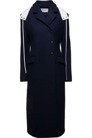 Salvatore Ferragamo Slim Fit Long Coat with Classic Revers and Hood
