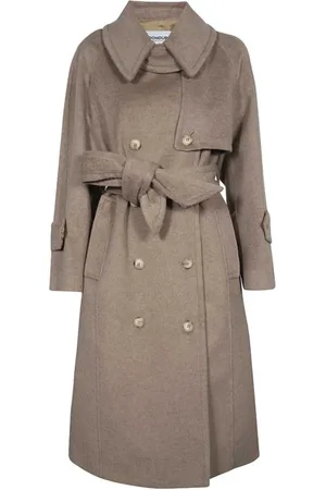 Dondup Double-breasted Wool Coat with Waist Belt