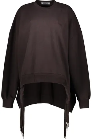 AMBUSH Ribbed Collar Cotton Sweatshirt with Asymmetric Hem