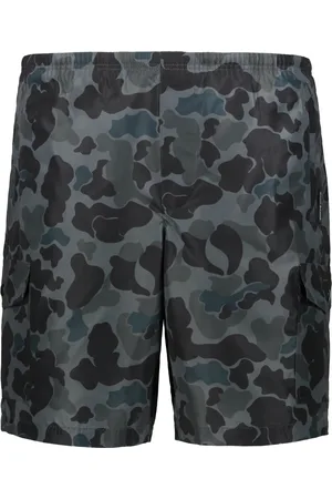 Palm Angels Beachwear, male, , S, Camouflage Swim Shorts with Adjustable Waistband