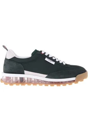 Thom Browne Sneakers, male, , 7 1/2 UK, Suede Low-Top Trainers Tricolor Detail