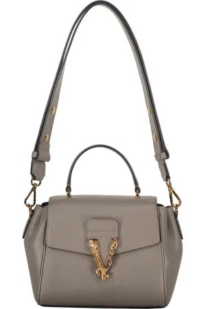 VERSACE Handbags, female, , ONE SIZE, Calfskin Crossbody Bag with Flap Closure
