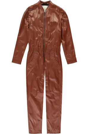 FERRARI Stylish Leather Jumpsuit with Pockets