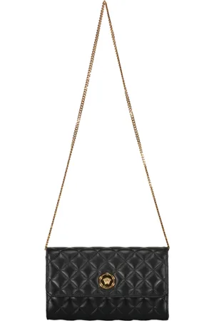 VERSACE Cross Body Bags, female, , ONE SIZE, Quilted Leather Clutch with Chain Strap