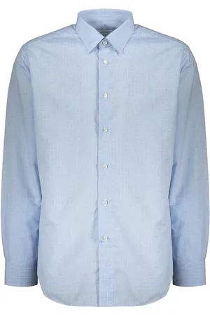 BRIONI Casual Shirts, male, , XL, Classic Checked Shirt Linen Cotton Blend