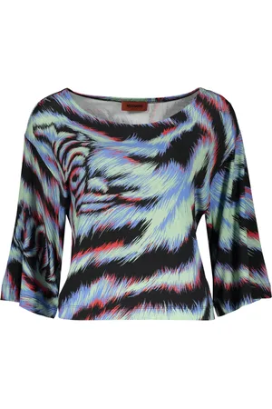 Missoni Leopard Print Cotton Boat Neck Top