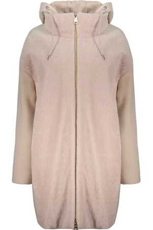 HERNO Parkas, female, , S, Shearling Wool-Blend Coat with Hood