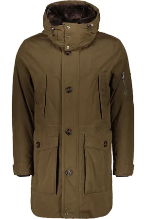 MOORER Parkas, male, , 4XL, Hooded Parka with Shearling Collar
