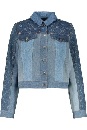 Marine Serre Denim Jackets, female, , S, Denim Jacket Contrast Stitching 100% Cotton
