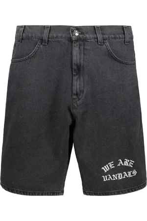 PAS DE MER Denim Shorts, male, , W30, Denim Bermuda Shorts with Front Embroidery