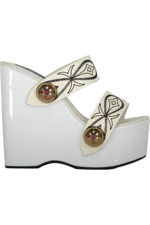 Emilio Pucci Embroidered Leather Mules with Platform