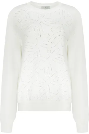 Salvatore Ferragamo Ribbed Crew-neck Jumper with Open-work Details