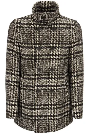 HERNO Vintage Glen Check Wool Blend Coat