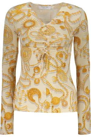 Marine Serre Jacquard Motif Long-Sleeve Top