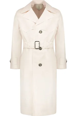 Salvatore Ferragamo Trench Coats, male, , 2XL, Cotton Trench Coat with Lapel Collar