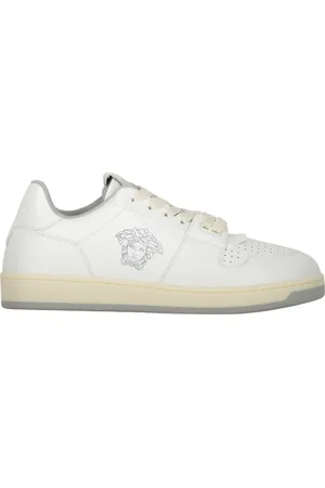 VERSACE Sneakers, male, , 8 UK, Leather Trainers with Logo Detail
