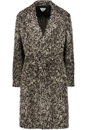 Bottega Veneta Belted Coats, male, , 2XL, Lapel Collar Wool Coat
