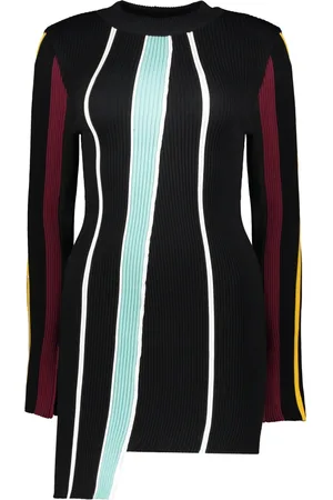 AMBUSH Round-neck Knitwear, female, , S, Ribbed Crew-neck Jumper with Asymmetric Hem