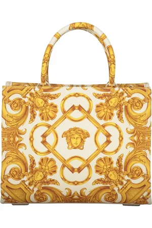 VERSACE Tote Bags, female, , ONE SIZE, Jacquard motif canvas tote bag