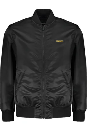VERSACE Embroidered Bomber Jacket with Logo Patch