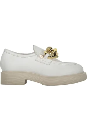 Moschino Loafers, female, , 2 UK, Gold-tone Leather Loafers