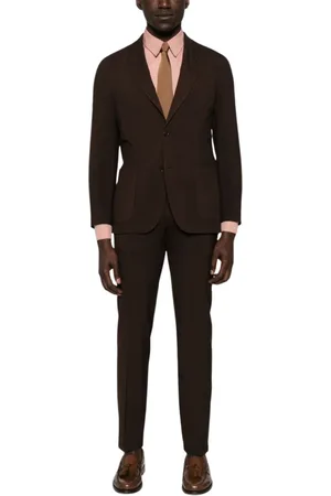 Boglioli Coffee Suit with Button Fastening