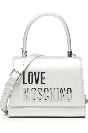 Moschino Handbags, female, , ONE SIZE, Silver Round Handle Shoulder Bag