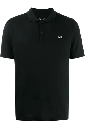 Paul & Shark Polo Shirts, male, , S, Black Logo Polo Shirt Short Sleeve