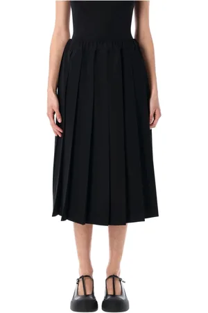 Comme des Garçons Midi Skirts, female, , S, Pleated Midi Skirt Elastic Waistband