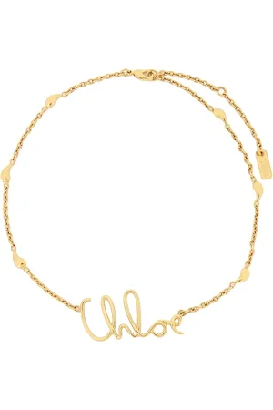 Chloé Necklaces, female, , ONE SIZE, Vintage Gold Metal Necklace with Logo Charm