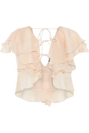 Bruuns Bazaar Blouses, female, , S, Feminine Ruffle Top with Short Sleeves