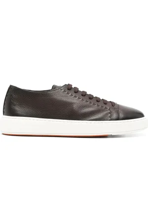 santoni Sneakers, male, , 8 1/2 UK, Coffee Lace-Up Sneaker