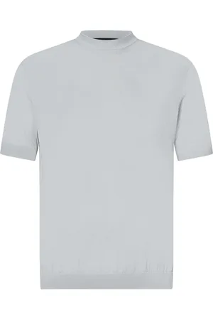 LOW BRAND T-Shirts, male, , M, Grey Crewneck Sweatshirt with Intarsia Detail