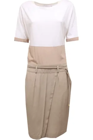 Fabiana Filippi Maxi Dresses, female, , M, /Beige Dress Made in Italy
