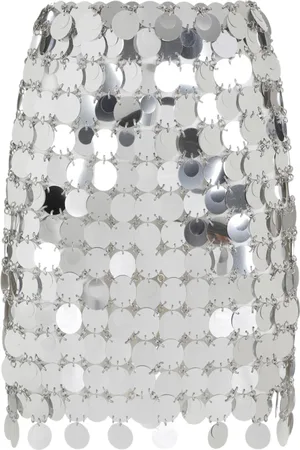 Paco rabanne Short Skirts, female, , XS, Metallic Mini Skirt Aw24