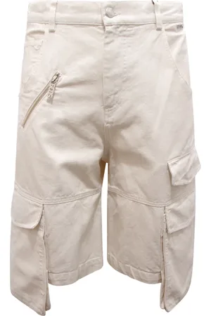 GCDS Casual Shorts, male, , S, Cargo Denim Shorts Off Ultracargo
