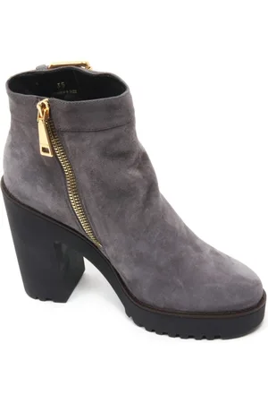 Hogan Heeled Boots, female, , 2 UK, Italian Leather Boot Shoe in Tar Color