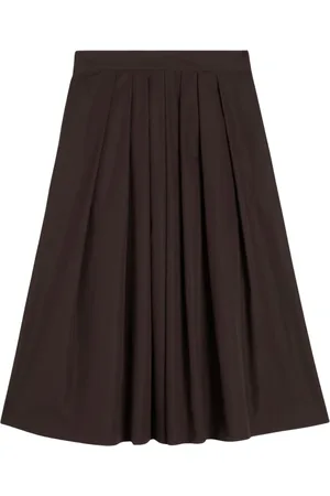 Aspesi Pleated poplin skirt with pockets